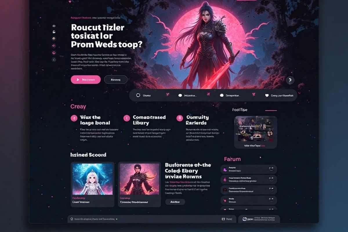 Allthefallen moe website interface showcasing fan art.