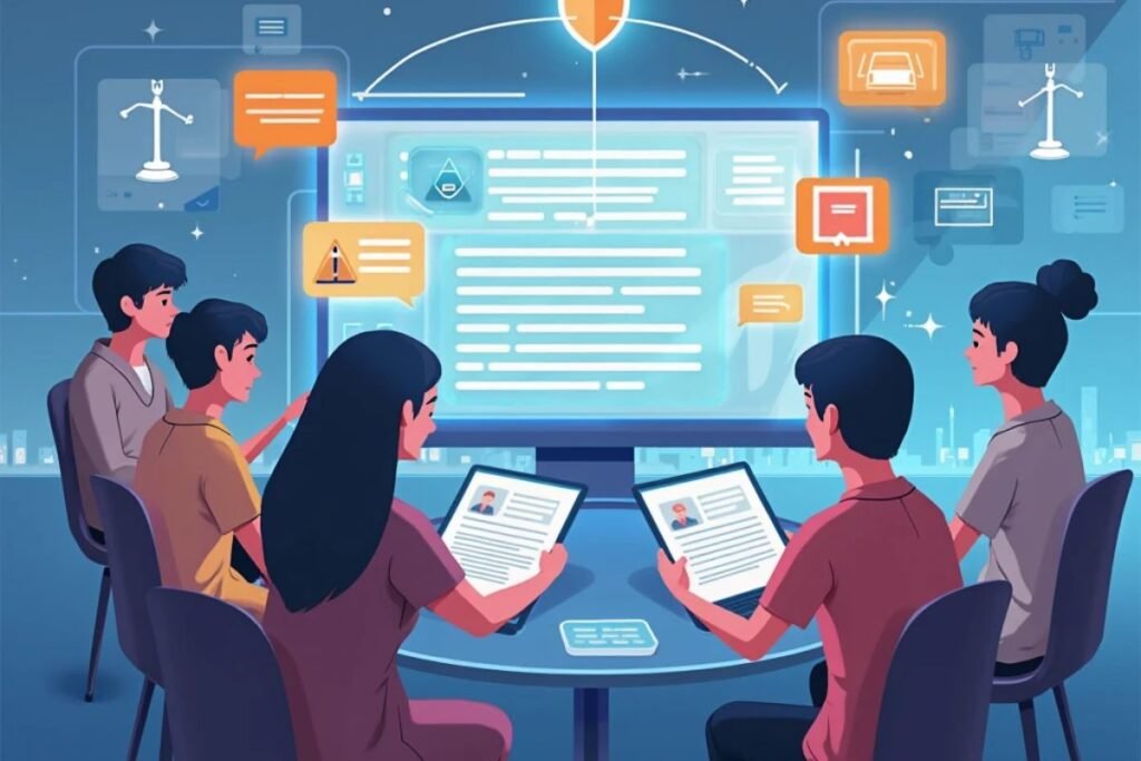 A tech team in a digital workspace for allthefallen moe.