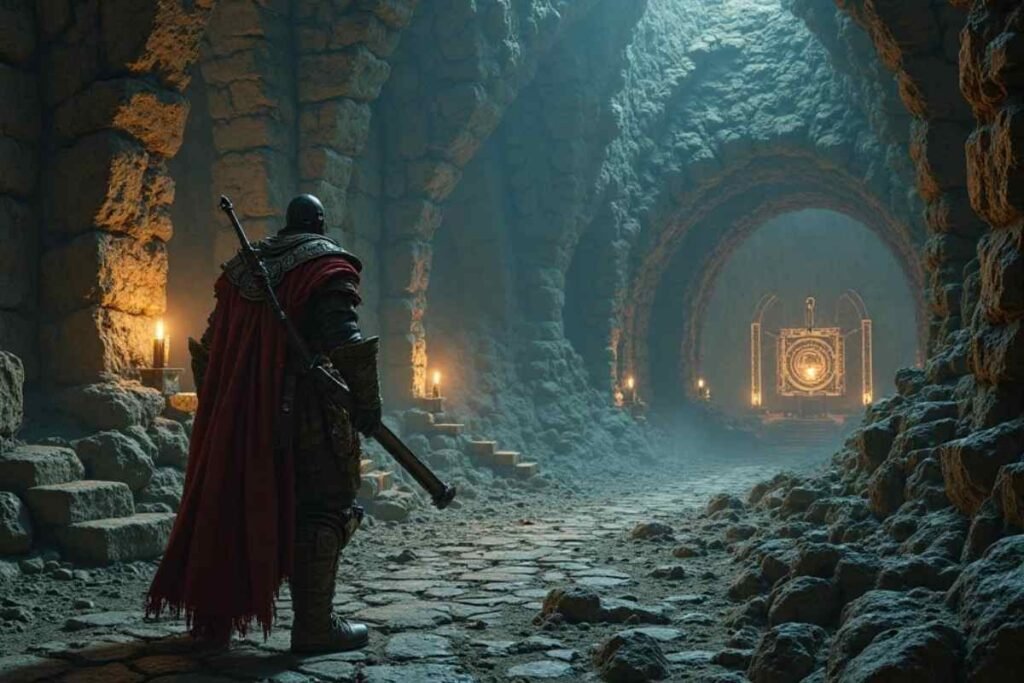 Exploring Allthefallen Skyrim dungeon with lore and enemies