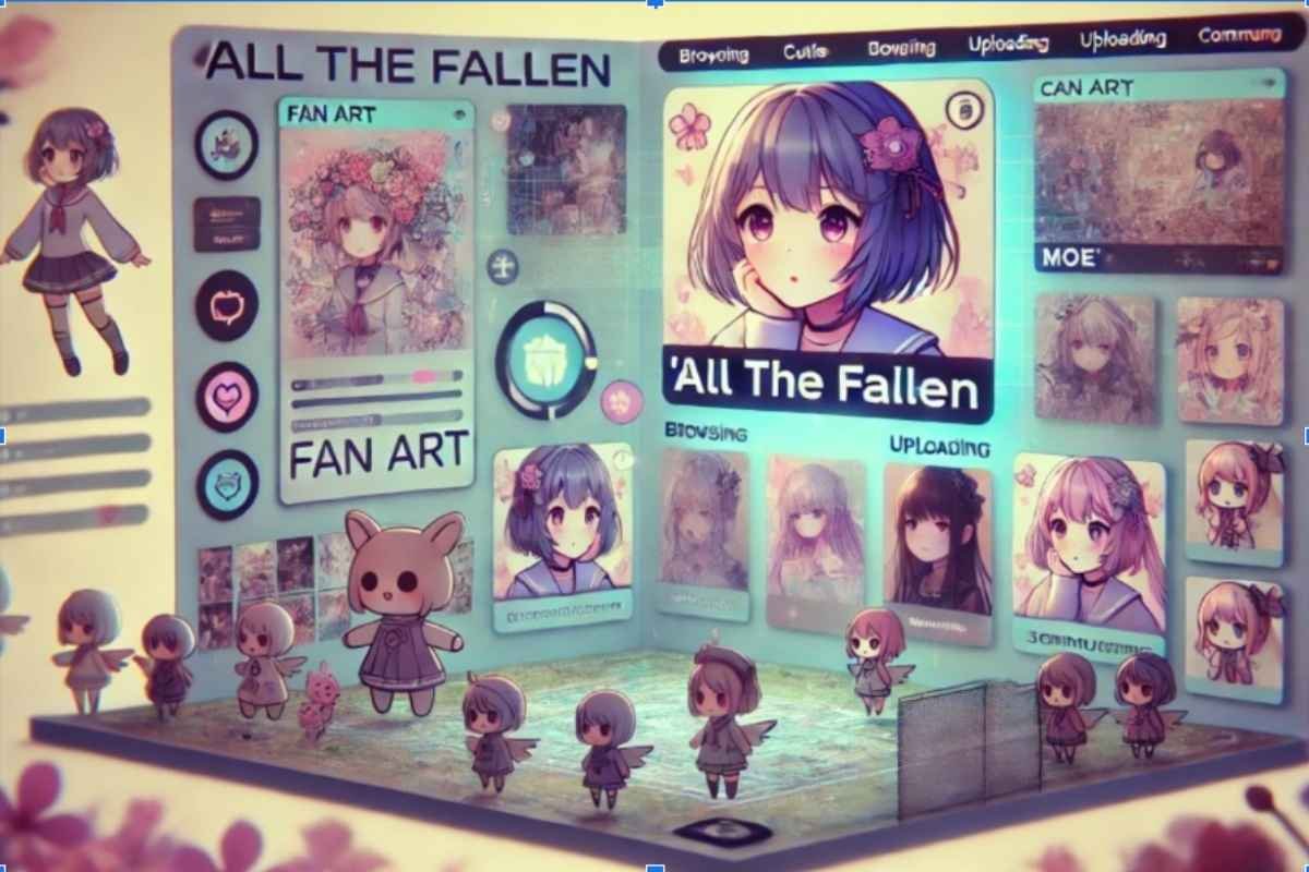 Allthefallen Stories platform display with diverse anime art.