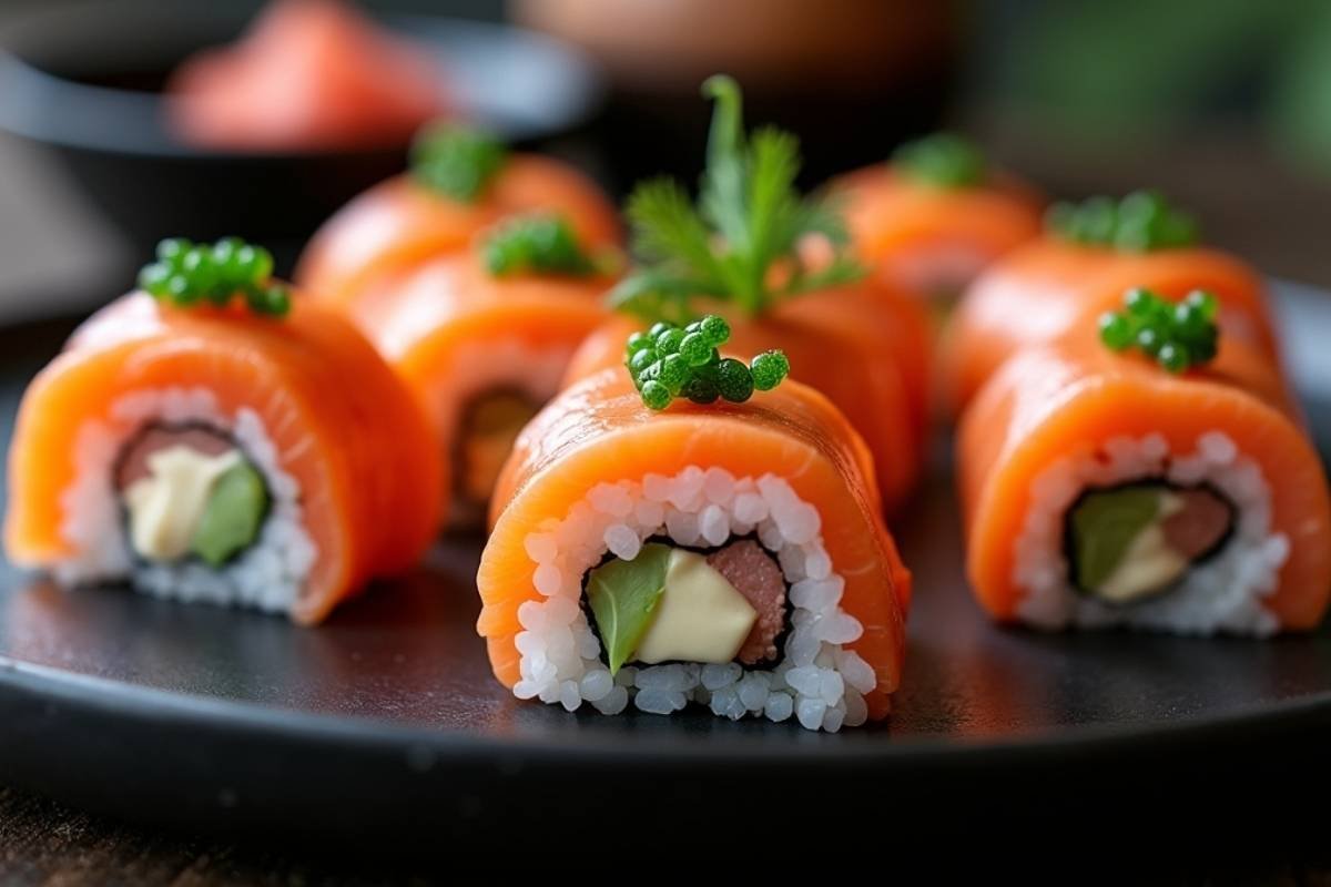 Sushi Order Topped with Salmon NYT